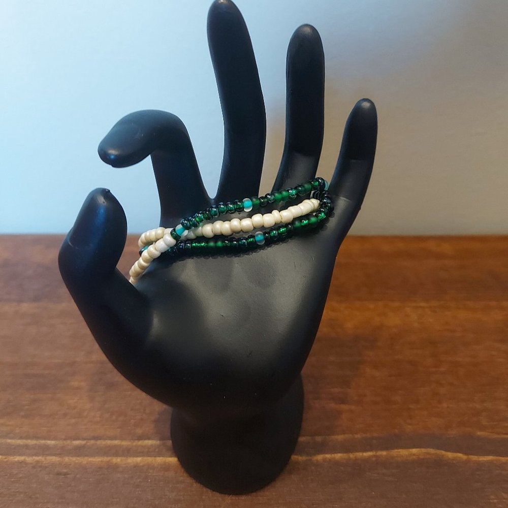 Gorgeous Triple Wrap Czech Seed Bead Bracelet
